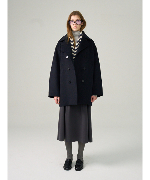 hunch（ハンチ）の「Overfit Pea Coat（チェスターコート・レディース・ダークネイビー・FREE）」の4枚目の写真
