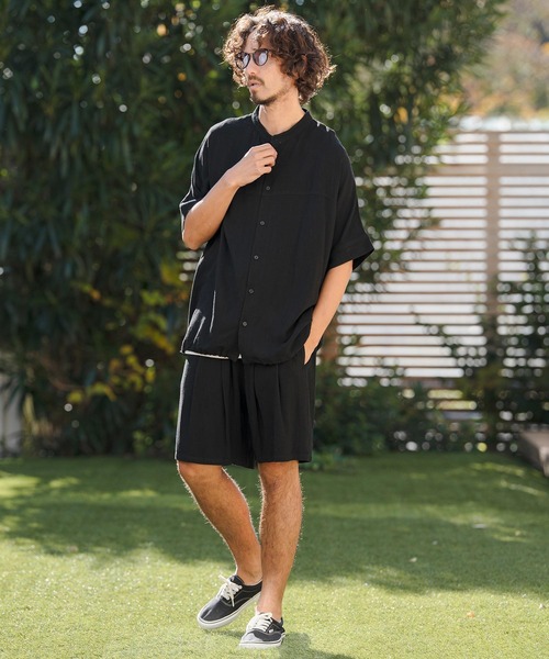 CAMBIO(カンビオ)の「mp14440- Linen Rayon Two Tuck Short Pants ショートパンツ(S62826cmb)(その他パンツ・メンズ・ブラック/グレー/ブラウン/キナリ・S/M/L)」の18枚目の写真