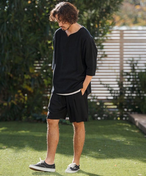 CAMBIO(カンビオ)の「mp14440- Linen Rayon Two Tuck Short Pants ショートパンツ(S62826cmb)(その他パンツ・メンズ・ブラック/グレー/ブラウン/キナリ・S/M/L)」の20枚目の写真