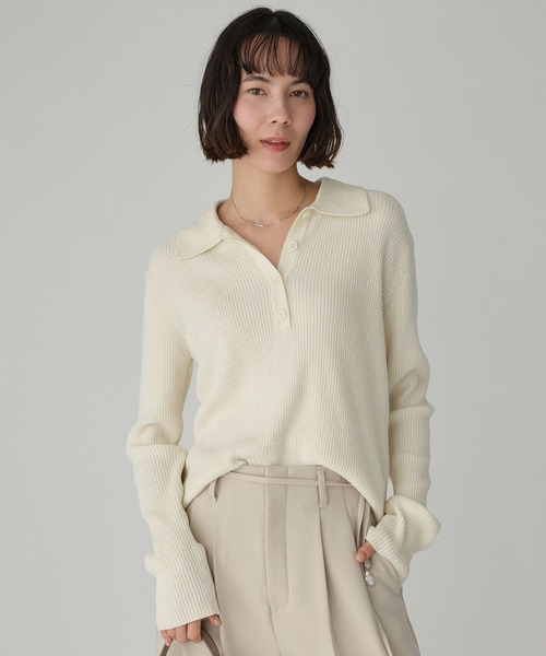 BABYLONE（バビロン）の「ベロアポロニット（ニット/セーター・レディース・ホワイト/チャコール・フリー）」の12枚目の写真