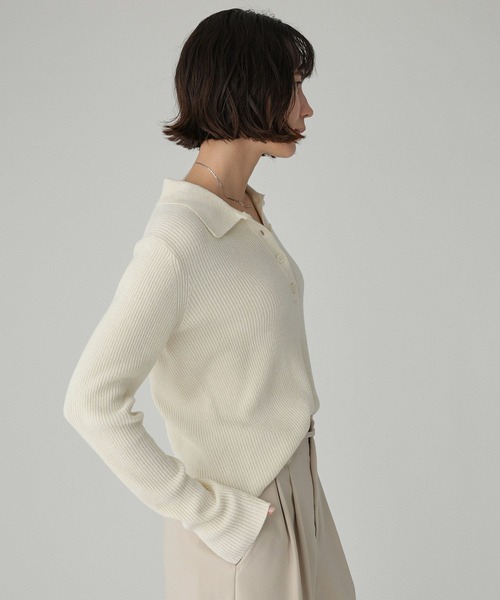 BABYLONE（バビロン）の「ベロアポロニット（ニット/セーター・レディース・ホワイト/チャコール・フリー）」の13枚目の写真