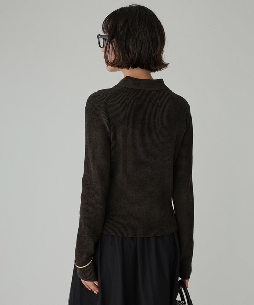 BABYLONE（バビロン）の「ベロアポロニット（ニット/セーター・レディース・ホワイト/チャコール・フリー）」の5枚目の写真