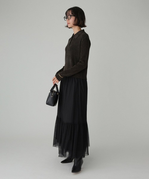 BABYLONE（バビロン）の「ベロアポロニット（ニット/セーター・レディース・ホワイト/チャコール・フリー）」の8枚目の写真