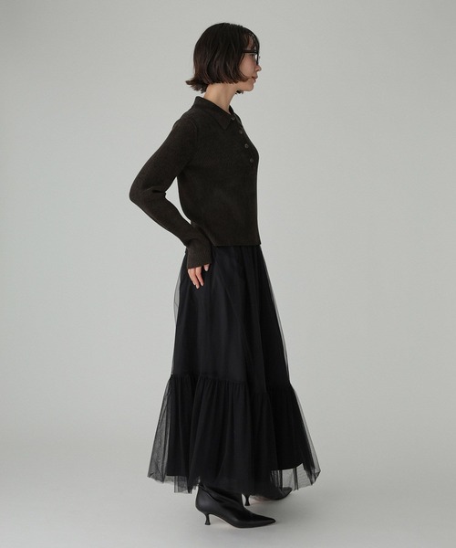 BABYLONE（バビロン）の「ベロアポロニット（ニット/セーター・レディース・ホワイト/チャコール・フリー）」の10枚目の写真