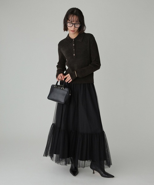 BABYLONE（バビロン）の「ベロアポロニット（ニット/セーター・レディース・ホワイト/チャコール・フリー）」の11枚目の写真