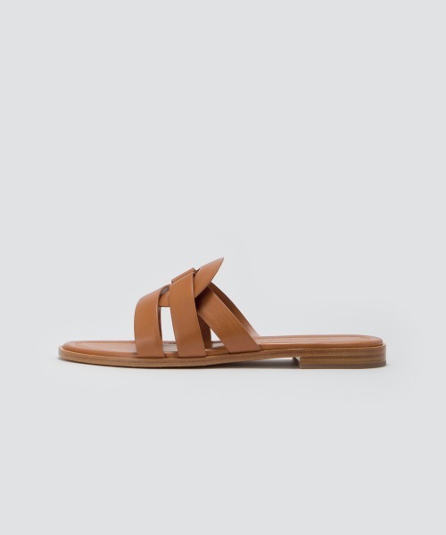 PELLICO ブラウン レザーフラットサンダル セール】SAMI サンダル 1.1cm CLAY（サンダル）｜PELLICO（ペリーコ
