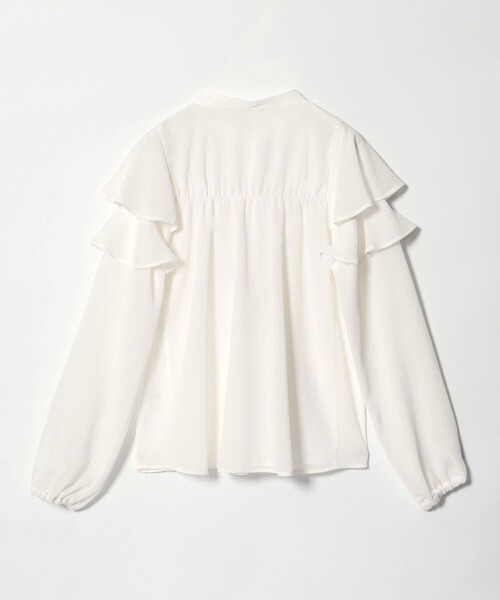 EMMEL REFINES（エメルリファインズ）の「＜EMMEL REFINES＞EM ヨウリュウフリル スタンドカラー ブラウス（シャツ/ブラウス・レディース・オフホワイト/ライトブルー/ライム・FREE）」の4枚目の写真