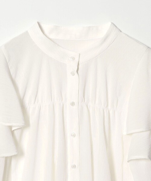 EMMEL REFINES（エメルリファインズ）の「＜EMMEL REFINES＞EM ヨウリュウフリル スタンドカラー ブラウス（シャツ/ブラウス・レディース・オフホワイト/ライトブルー/ライム・FREE）」の5枚目の写真