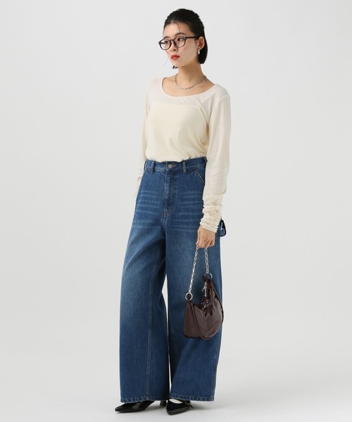 BAYFLOW（ベイフロー）の「袖シャーリングロングスリーブプルオーバー（Tシャツ/カットソー・レディース・ライトブルー/ピンク/グレー/オフホワイト・FREE）」の6枚目の写真