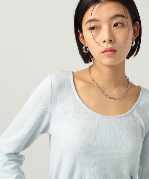 BAYFLOW（ベイフロー）の「袖シャーリングロングスリーブプルオーバー（Tシャツ/カットソー・レディース・ライトブルー/ピンク/グレー/オフホワイト・FREE）」の16枚目の写真