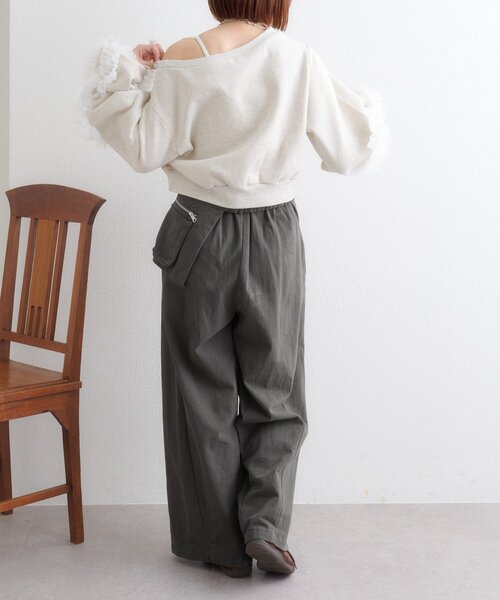 w closet(ダブルクローゼット)の「ポケットベルト付きパンツ(その他パンツ・レディース・チャコールグレー/ブラウン・MEDIUM/SMALL)」の12枚目の写真
