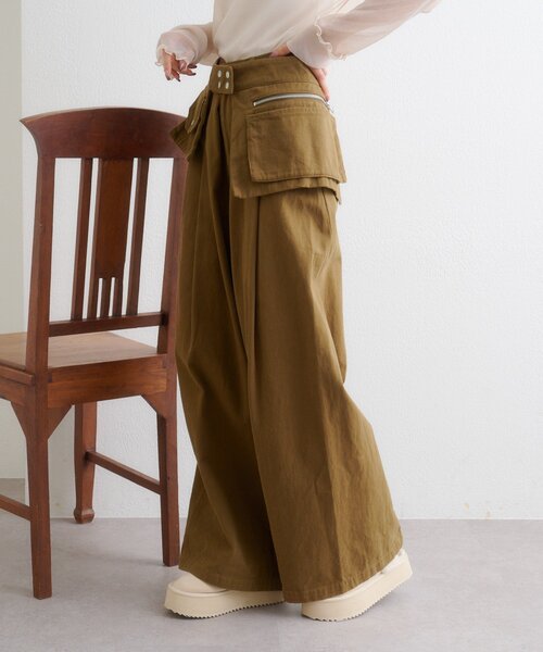 w closet(ダブルクローゼット)の「ポケットベルト付きパンツ(その他パンツ・レディース・チャコールグレー/ブラウン・MEDIUM/SMALL)」の17枚目の写真