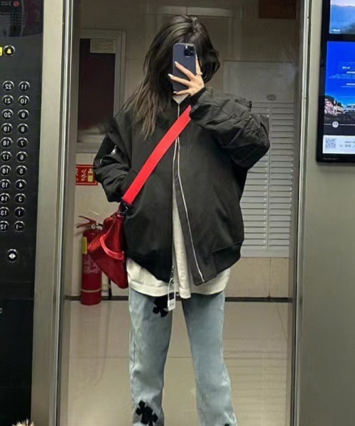 Flugge(フラッジー)の「フライトジャケット(その他アウター・レディース・ブラック/グレー・LARGE/MEDIUM)」の1枚目の写真