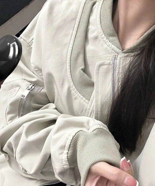 Flugge(フラッジー)の「フライトジャケット(その他アウター・レディース・ブラック/グレー・LARGE/MEDIUM)」の8枚目の写真