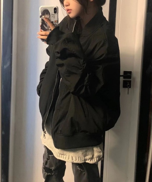 Flugge(フラッジー)の「フライトジャケット(その他アウター・レディース・ブラック/グレー・LARGE/MEDIUM)」の10枚目の写真