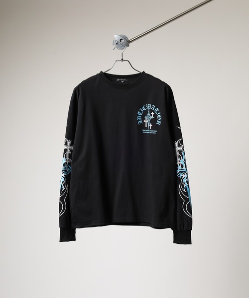 bike star（バイクスター）の「BIKE STAR クロスプリントロンT（Tシャツ/カットソー・メンズ・ブラック/ブラック系/ホワイト・M/L）」の7枚目の写真