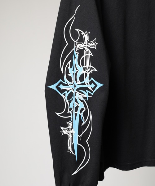 bike star（バイクスター）の「BIKE STAR クロスプリントロンT（Tシャツ/カットソー・メンズ・ブラック/ブラック系/ホワイト・M/L）」の10枚目の写真