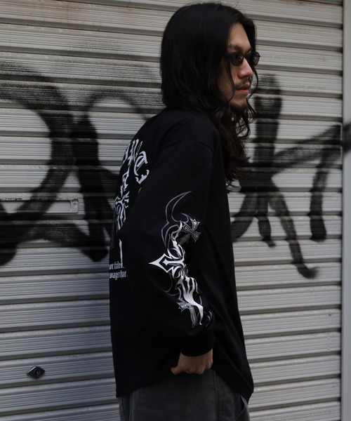 bike star（バイクスター）の「BIKE STAR クロスプリントロンT（Tシャツ/カットソー・メンズ・ブラック/ブラック系/ホワイト・M/L）」の20枚目の写真
