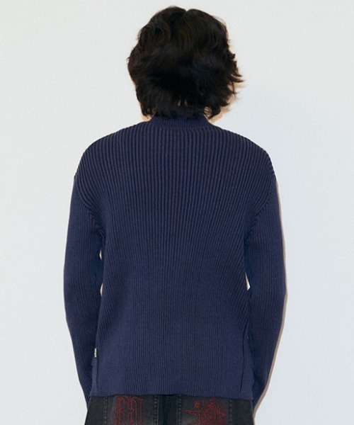 MAHAGRID(マハグリッド)の「mahagrid 『mahagrid/マハグリッド』 Two-Tone Zip-Up Cardigan/短丈ツートンジップアップカーディガン(カーディガン/ボレロ・レディース・ブルー/ブラック・S/L)」の6枚目の写真