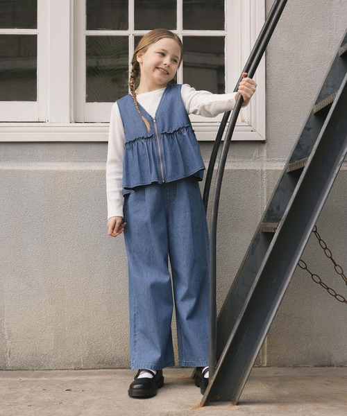 GLOBAL WORK(グローバルワーク)の「トクトク3SETUPリブT/625171(つなぎ/オールインワン・キッズ・ブルー/アイボリー/ブラック・130cm/140cm/150cm/160cm)」の3枚目の写真