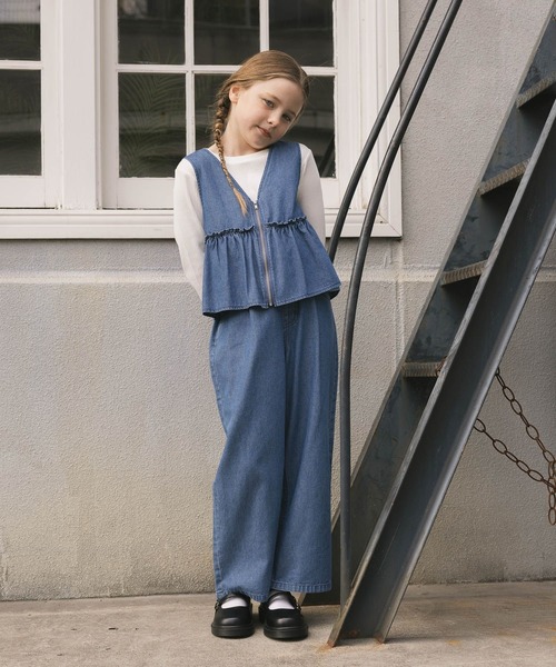 GLOBAL WORK(グローバルワーク)の「トクトク3SETUPリブT/625171(つなぎ/オールインワン・キッズ・ブルー/アイボリー/ブラック・130cm/140cm/150cm/160cm)」の4枚目の写真