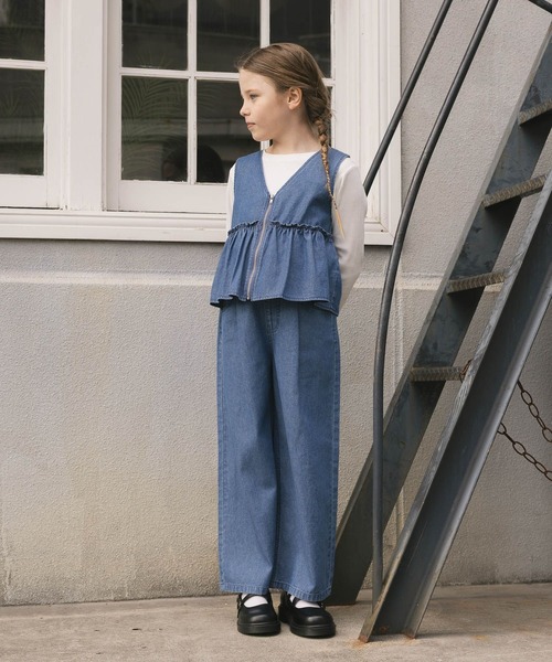 GLOBAL WORK(グローバルワーク)の「トクトク3SETUPリブT/625171(つなぎ/オールインワン・キッズ・ブルー/アイボリー/ブラック・130cm/140cm/150cm/160cm)」の5枚目の写真