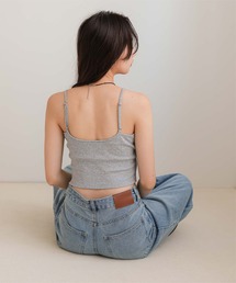 接触冷感カップ付きショート丈キャミソール