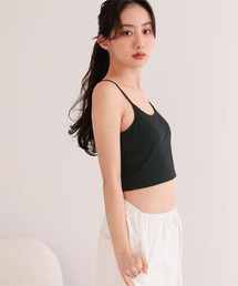 接触冷感カップ付きショート丈キャミソール