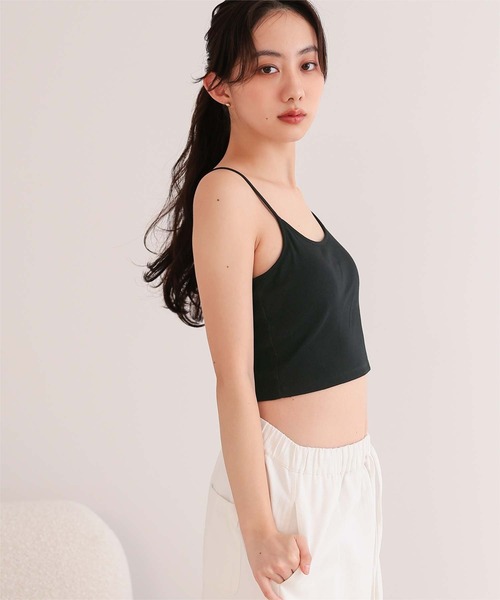miette(ミエット)の「接触冷感カップ付きショート丈キャミソール(キャミソール・レディース・オフホワイト/グレー/ライトベージュ/ブラック・FREE)」の3枚目の写真