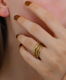 Rennet（レネット）の「【金属アレルギー対応 】 ステンレス 3連＆4連レイヤードリング（リング）」