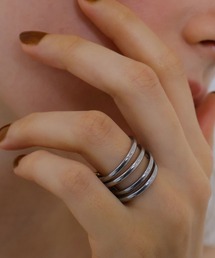 Rennet（レネット）の「【金属アレルギー対応 】 ステンレス 3連＆4連レイヤードリング（リング）」