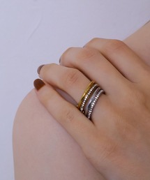 Rennet（レネット）の「【金属アレルギー対応 】 ステンレス 3連＆4連レイヤードリング（リング）」