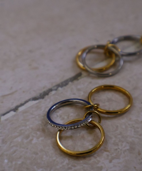 Rennet(レネット)の「【金属アレルギー対応 】 ステンレス 3連&4連レイヤードリング(リング・レディース・L/K/J/I/H/G/F/E/D/C/A/B・21号/19号/16号/14号)」の17枚目の写真