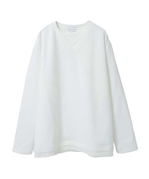 MASTER FRAME(マスターフレーム )の「【MASTER FRAME/マスターフレーム】ブリスタージャガード長袖フェイクレイヤードTシャツ(Tシャツ/カットソー・メンズ・ホワイト/ブラック・3/4/2)」の9枚目の写真