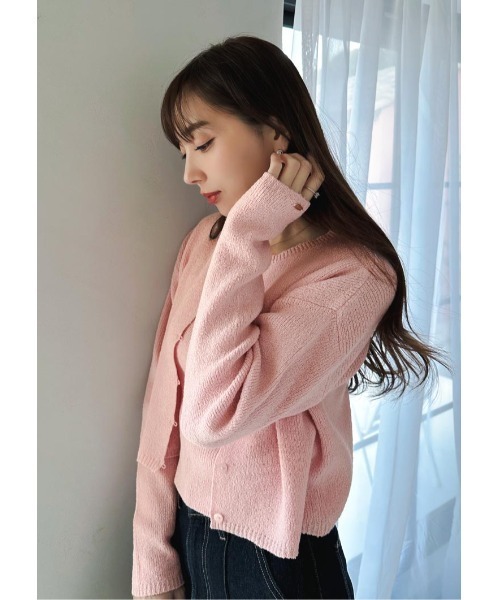 LUDICRUM(ルーディクルム)の「Loop yarn knit cardigan(カーディガン/ボレロ・レディース・ピンク/ブラック/オフホワイト・FREE)」の9枚目の写真