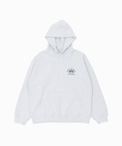 HELLO SUNRISE(ハローサンライズ)の「HS Logo Hoodie_L.Gray(パーカー・レディース・ライトグレー・SMALL/MEDIUM/LARGE)」の1枚目の写真