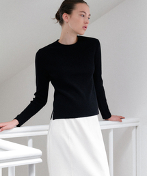 ATMORE（アットモア）の「エルバカシミアウールニットプルオーバー（ブラック）（ニット/セーター）」