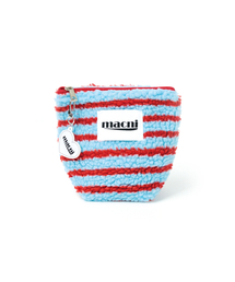 MACNI（マクニ）の「POODLE STRIPE STANDY POUCH SKY BLUE（ポーチ）」