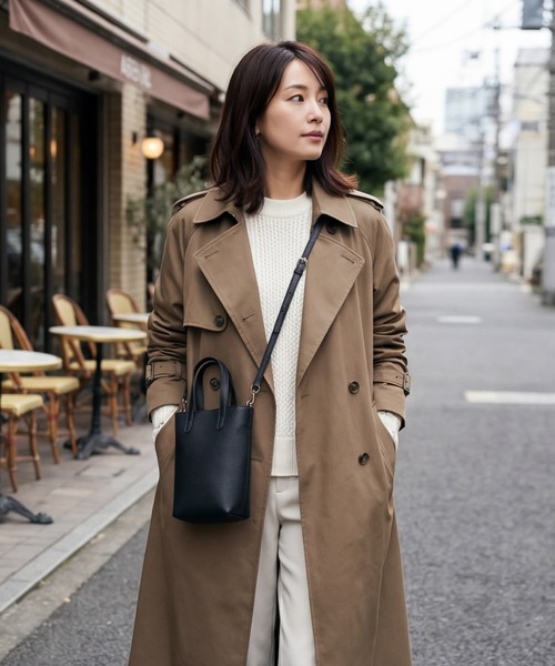 STYLE DELI(スタイルデリ)の「【DELI by】リアルレザーミニマルスクエアショルダーバッグ(ショルダーバッグ・レディース・ブラック/ブラウン/ライトグレー・FREE)」の20枚目の写真