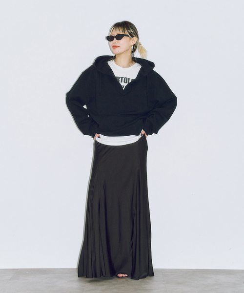 CITYSHOP(シティーショップ)の「HOODIE SWEAT SHIRT:スウェット(スウェット・レディース・ブラック/ホワイト・FREE)」の10枚目の写真