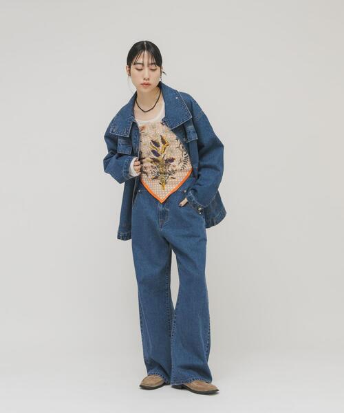 KBF（ケイビーエフ）の「ヴィンテージフラワースカーフ（バンダナ/スカーフ・レディース・レッド/オレンジ・ONE）」の10枚目の写真