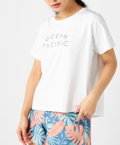 Ocean Pacific（オーシャンパシフィック）の「【OP/オーピー】レディースビキニ水着4点セット　水陸両用　半袖ラッシュガード　ボードショーツ付き　総柄ビキニ(水着)（水着・レディース・オフホワイト/ネイビー/ベージュ・SMALL/MEDIUM）」の16枚目の写真