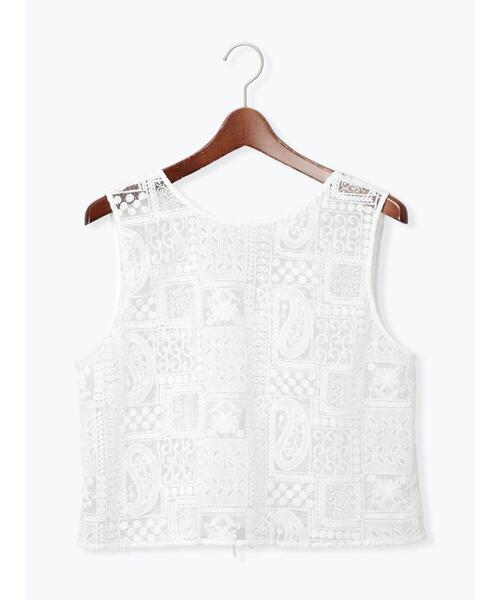 Te chichi(テチチ)の「【Atelier ChouChou】パネルレース刺繍前後2WAYジレ(セットアップ可)(ベスト・レディース・オフホワイト・F)」の15枚目の写真