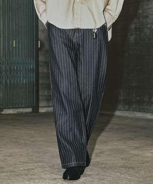 Bleme（ブレム）の「クラシック ウォバッシュ ストライプ デニムパンツ（デニムパンツ・メンズ・ブラック/ブルー・M/S/XL/L）」の3枚目の写真