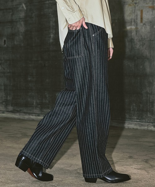 Bleme（ブレム）の「クラシック ウォバッシュ ストライプ デニムパンツ（デニムパンツ・メンズ・ブラック/ブルー・M/S/XL/L）」の5枚目の写真