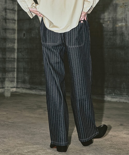 Bleme（ブレム）の「クラシック ウォバッシュ ストライプ デニムパンツ（デニムパンツ・メンズ・ブラック/ブルー・M/S/XL/L）」の6枚目の写真