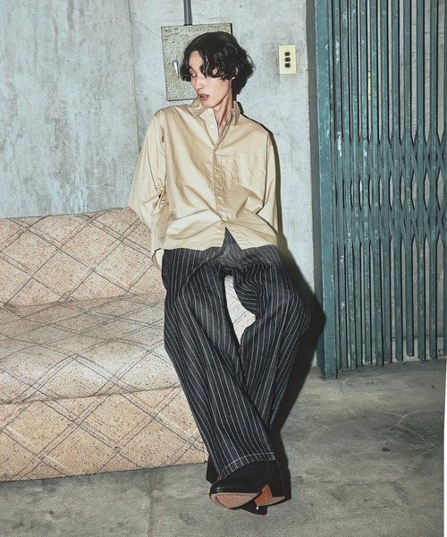 Bleme（ブレム）の「クラシック ウォバッシュ ストライプ デニムパンツ（デニムパンツ・メンズ・ブラック/ブルー・M/S/XL/L）」の10枚目の写真