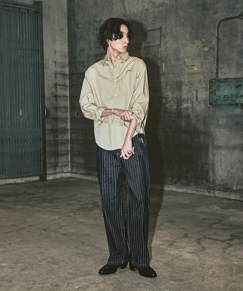 Bleme（ブレム）の「クラシック ウォバッシュ ストライプ デニムパンツ（デニムパンツ・メンズ・ブラック/ブルー・M/S/XL/L）」の14枚目の写真