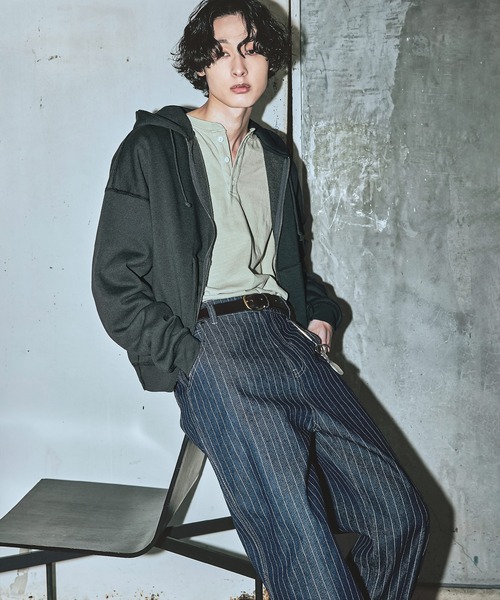 Bleme（ブレム）の「クラシック ウォバッシュ ストライプ デニムパンツ（デニムパンツ・メンズ・ブラック/ブルー・M/S/XL/L）」の16枚目の写真