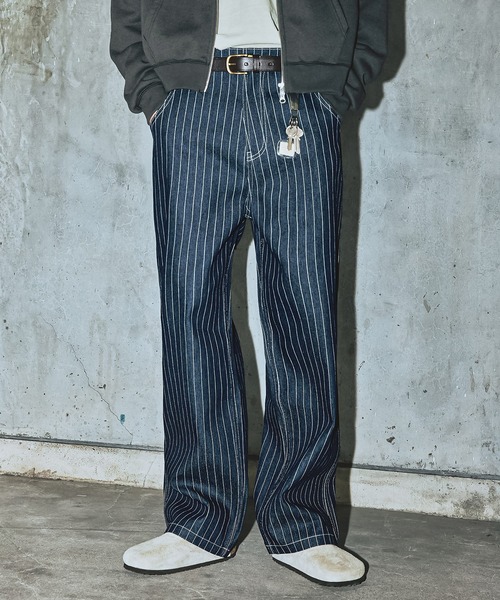 Bleme（ブレム）の「クラシック ウォバッシュ ストライプ デニムパンツ（デニムパンツ・メンズ・ブラック/ブルー・M/S/XL/L）」の18枚目の写真